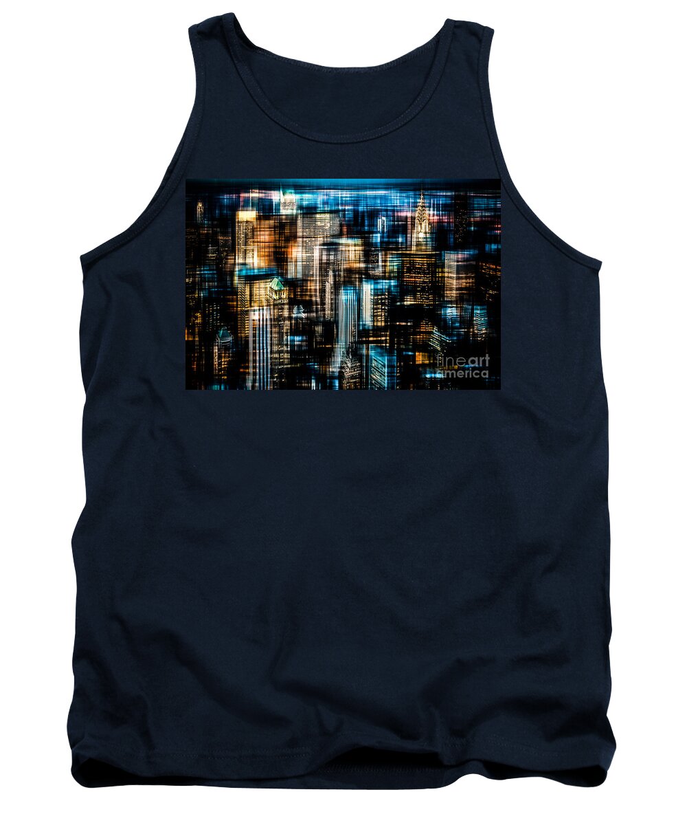 Nyc Tank Top featuring the photograph Downtown II - dark by Hannes Cmarits