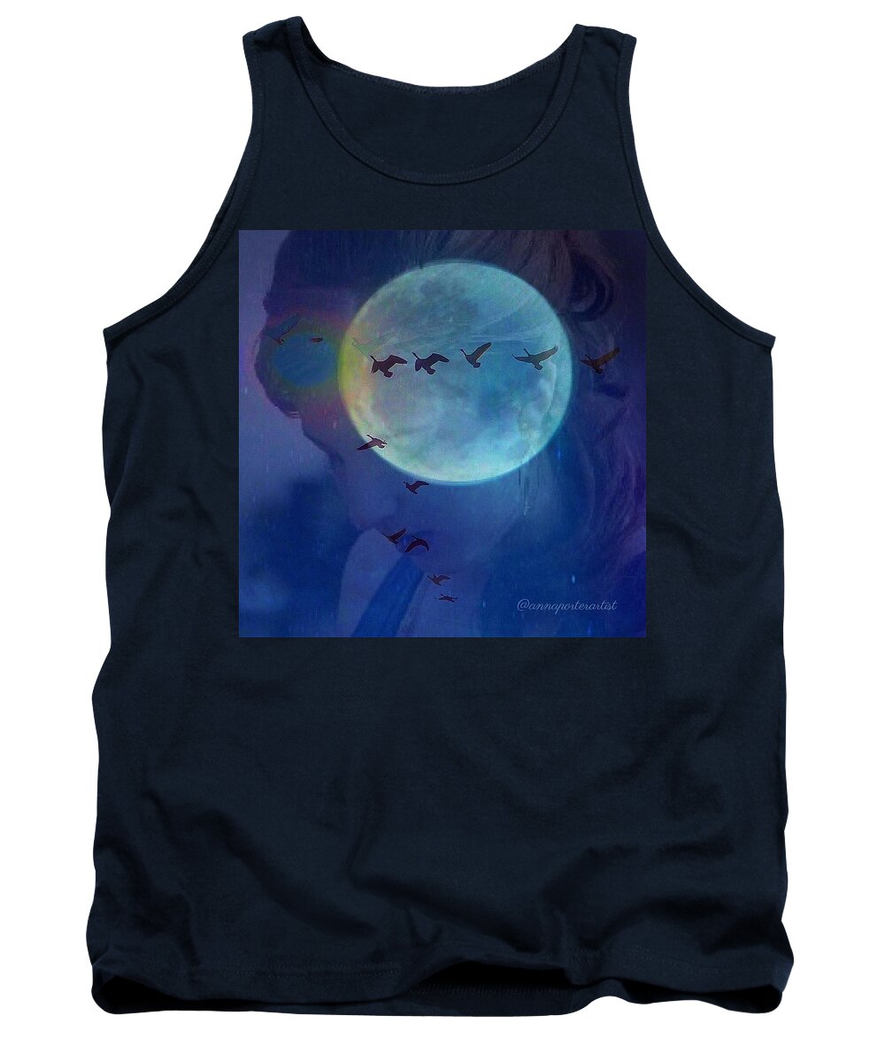 Moon Tank Top featuring the photograph Edit to the Poem Oh Moon by Anna Porter