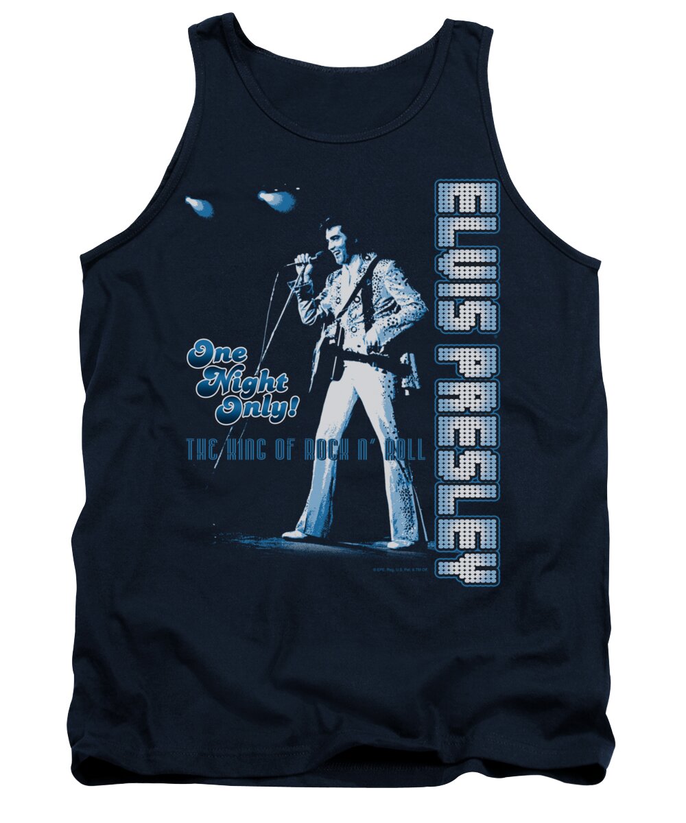 Elvis Tank Top featuring the digital art Elvis - One Night Only by Brand A