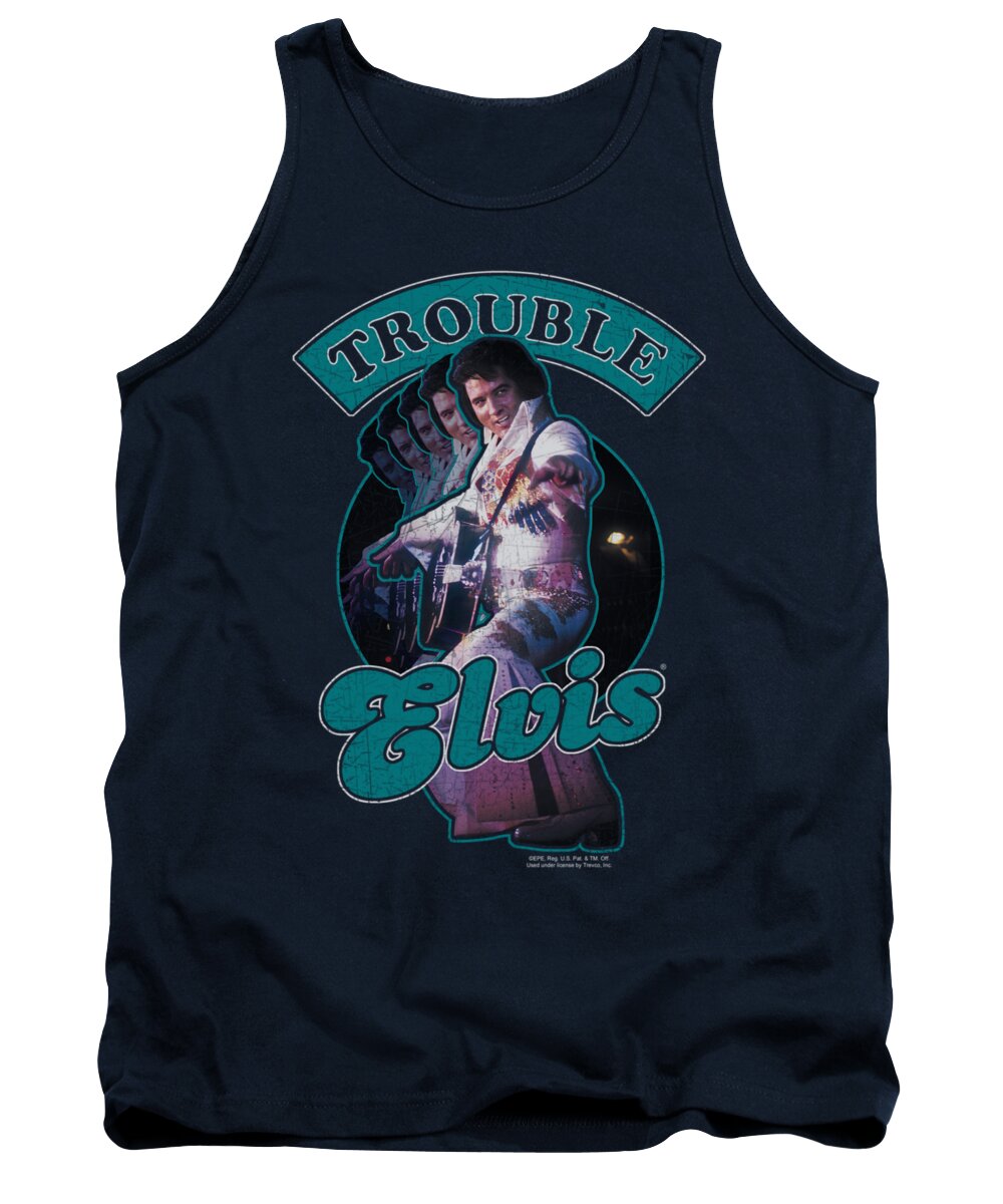 Elvis Tank Top featuring the digital art Elvis - Total Trouble by Brand A