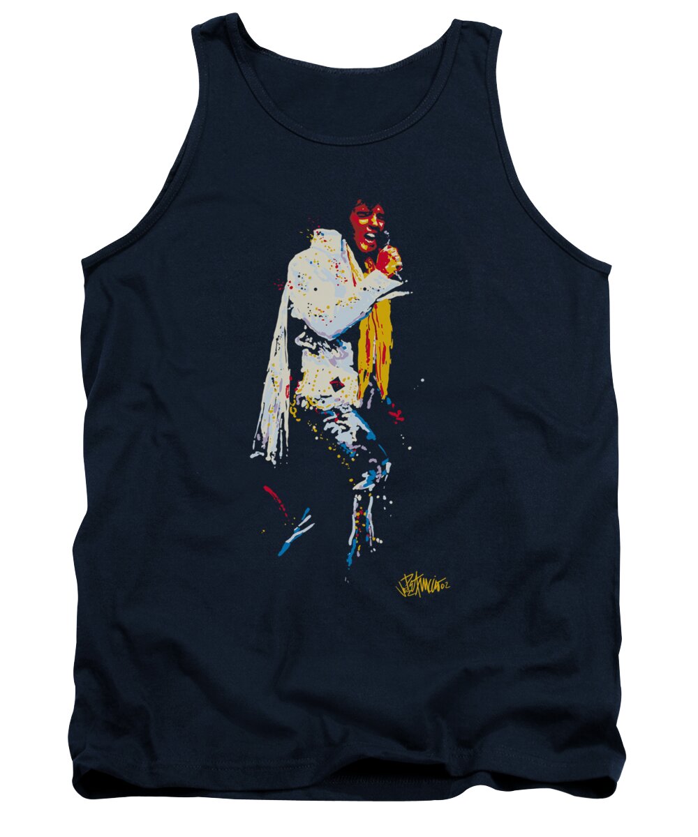 Elvis Tank Top featuring the digital art Elvis - Yellow Scarf by Brand A