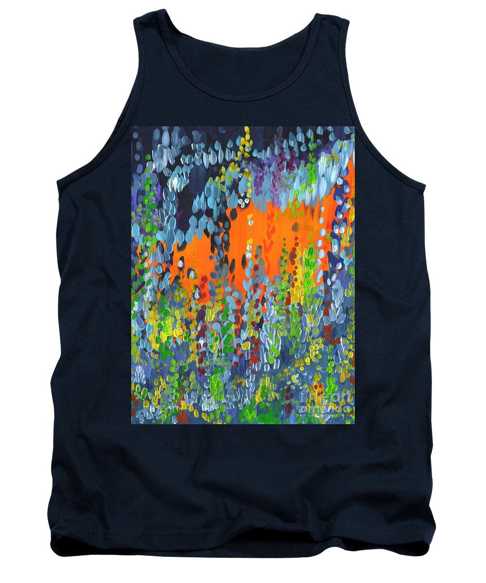 Abstract Tank Top featuring the painting Faux Geo by Holly Carmichael