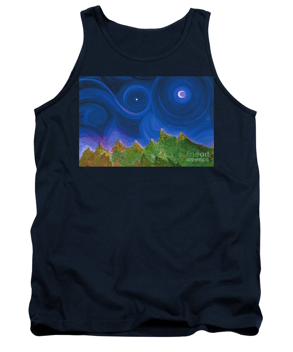 First Star Tank Top featuring the painting First Star Wish by jrr by First Star Art