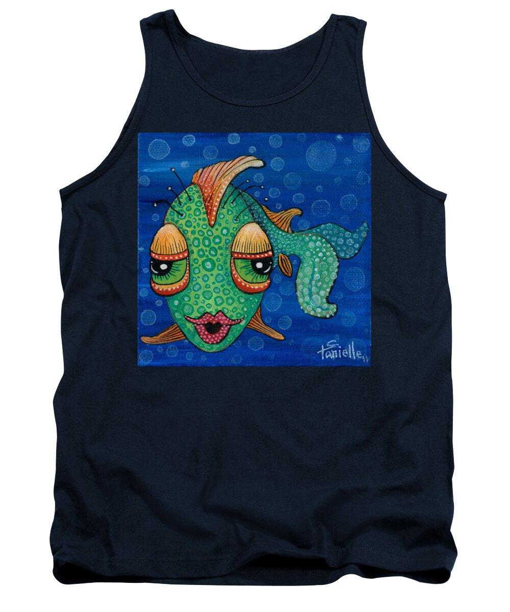 Fish Lips Tank Top featuring the painting Fish Lips by Tanielle Childers