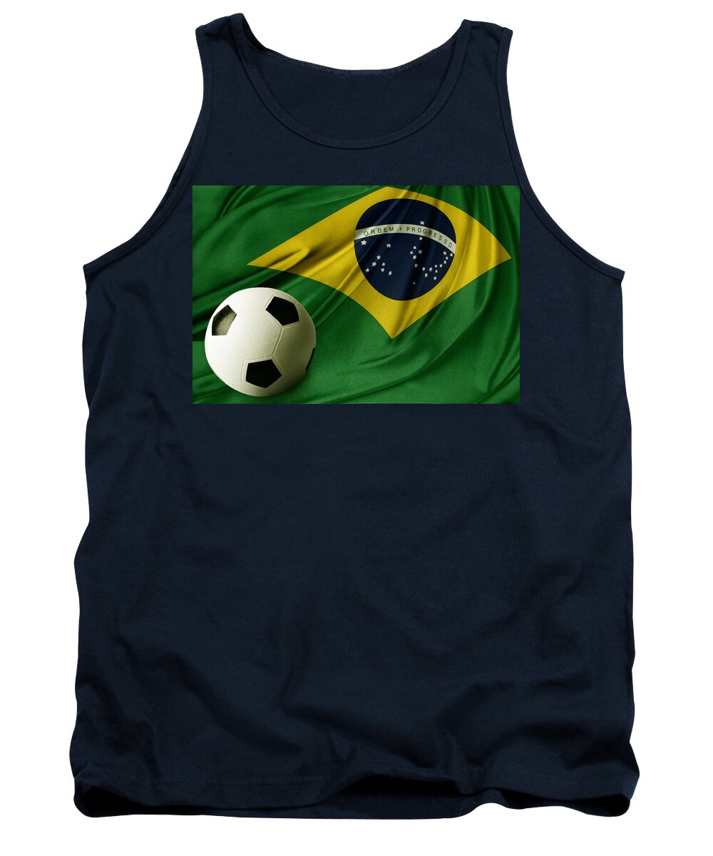 Brazil Tank Top featuring the photograph Flag and ball by Les Cunliffe