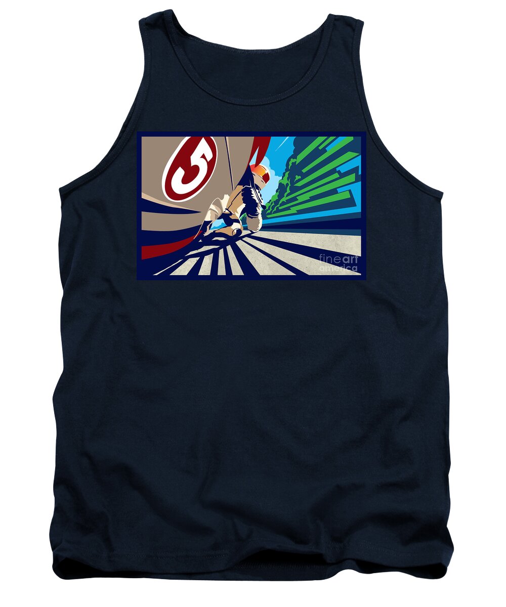 Motorcycle Tank Top featuring the painting Full Throttle by Sassan Filsoof