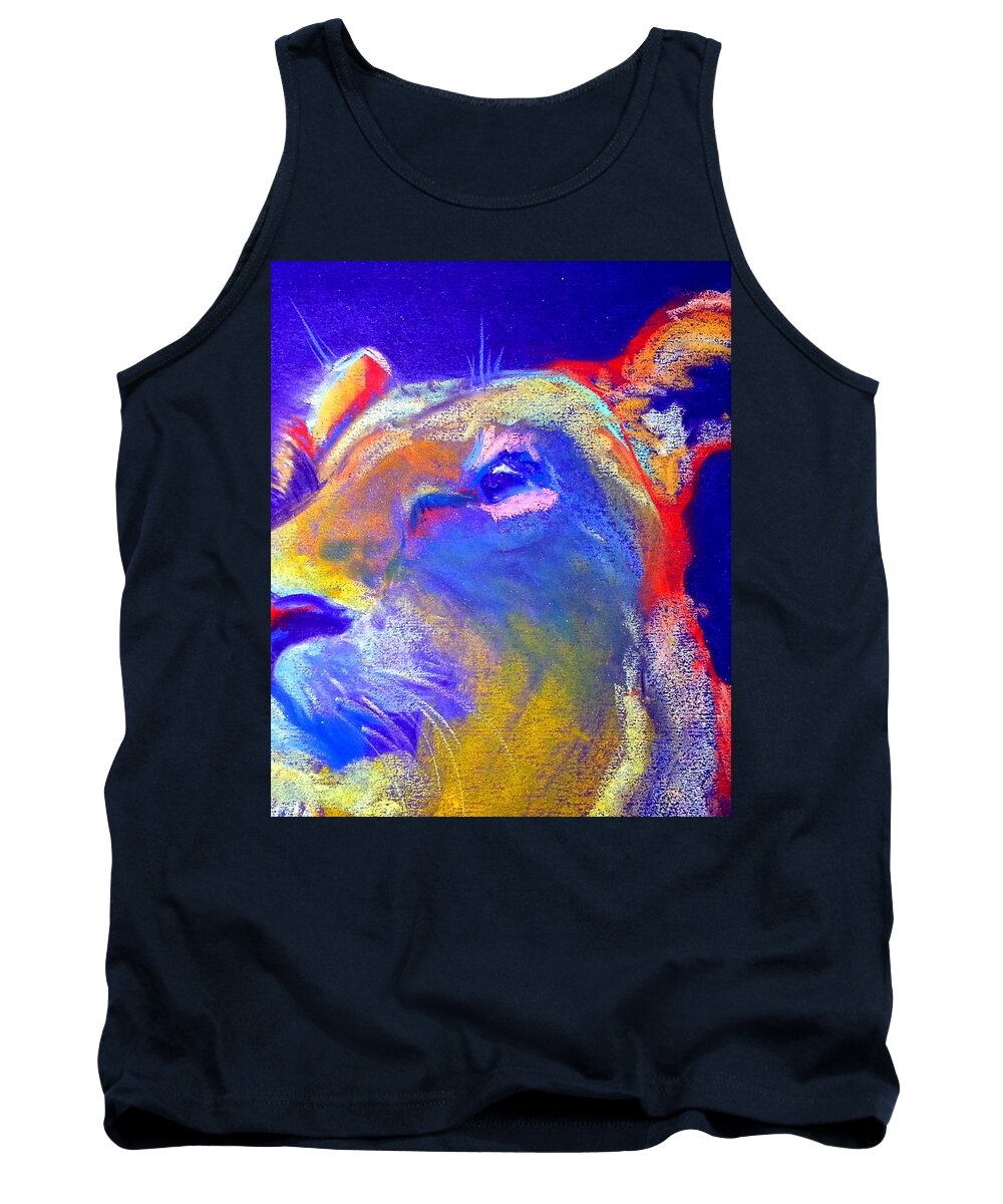 Art Tank Top featuring the painting Funky Lioness Jungle Queen by Sue Jacobi