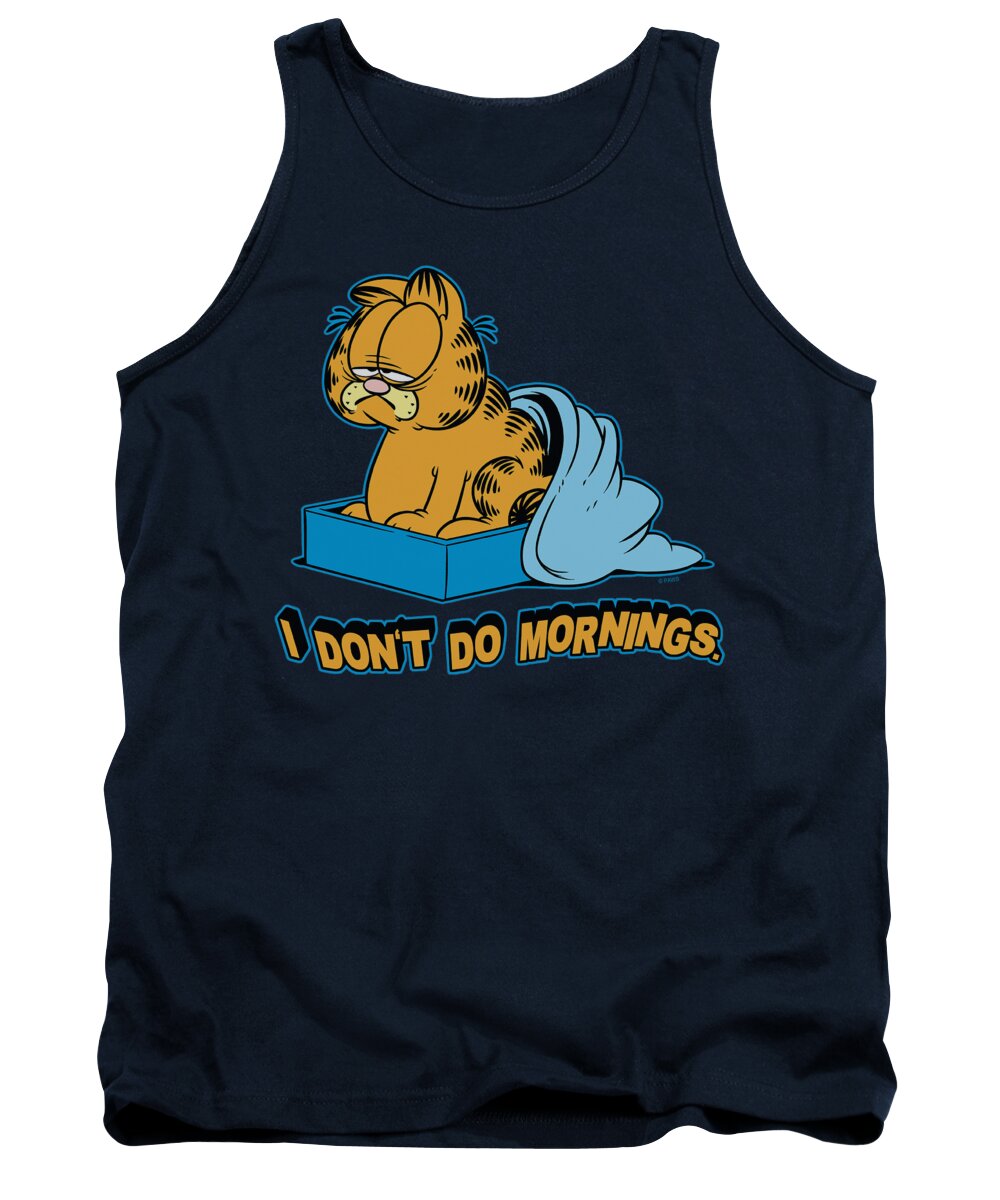 Garfield Tank Top featuring the digital art Garfield - I Don't Do Mornings by Brand A