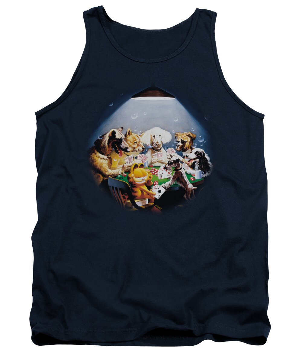 Garfield Tank Top featuring the digital art Garfield - Playing With The Big Dogs by Brand A