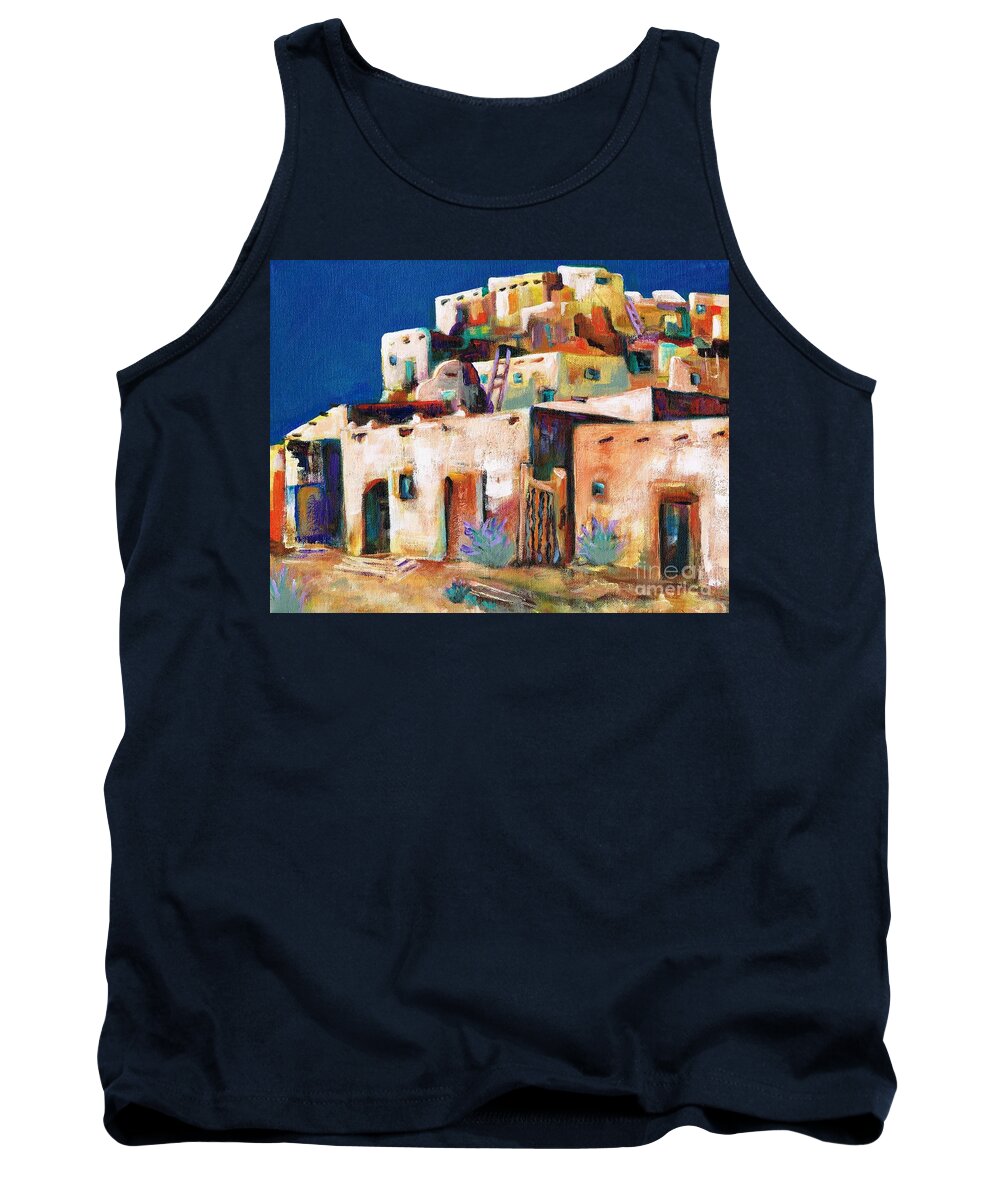 Adobe Tank Top featuring the painting Gateway Into The Pueblo by Frances Marino