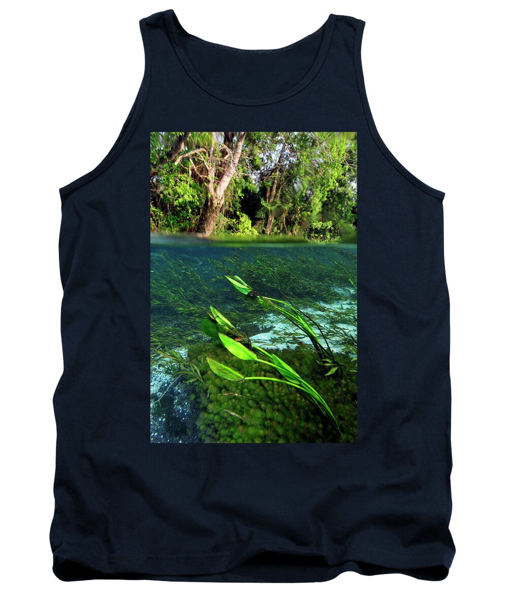 Underwater Tank Top featuring the photograph Green flow by Artesub