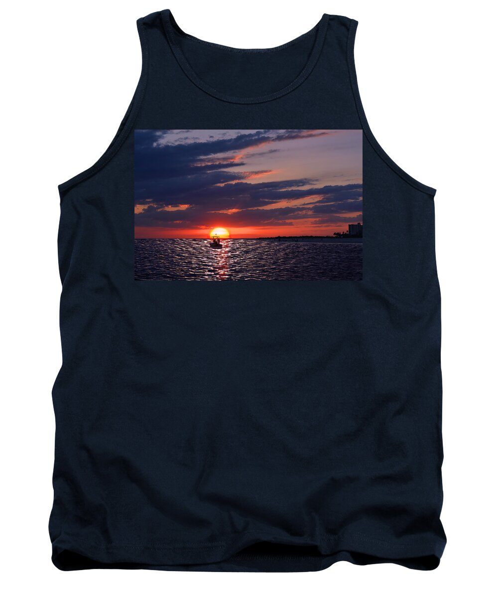 Sunset Tank Top featuring the photograph Gulf Coast Sunset by Laura Fasulo