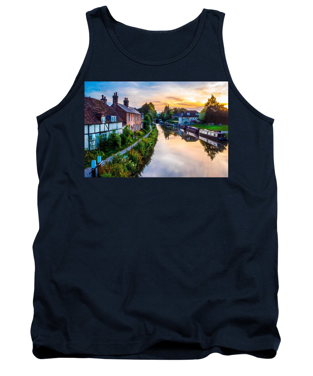 Aonb Tank Top featuring the photograph Hungerford Canal Sunset by Mark Llewellyn