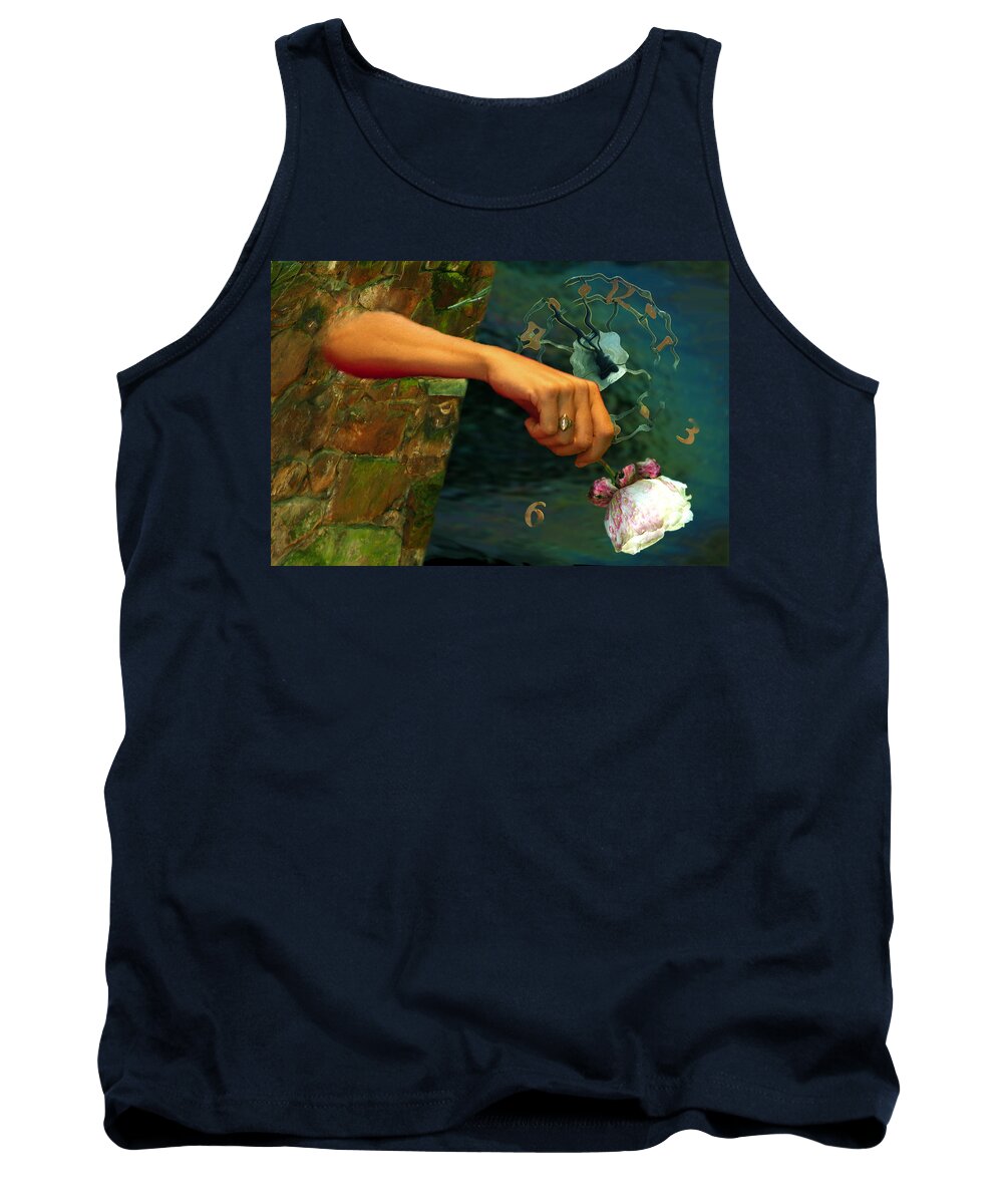 Time Tank Top featuring the digital art It All Goes Away by Lisa Yount