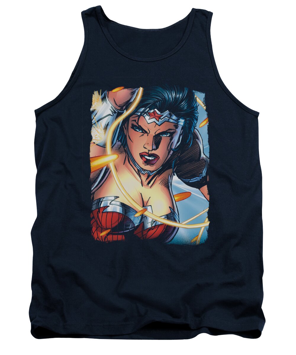 Justice League Of America Tank Top featuring the digital art Jla - Scowl by Brand A