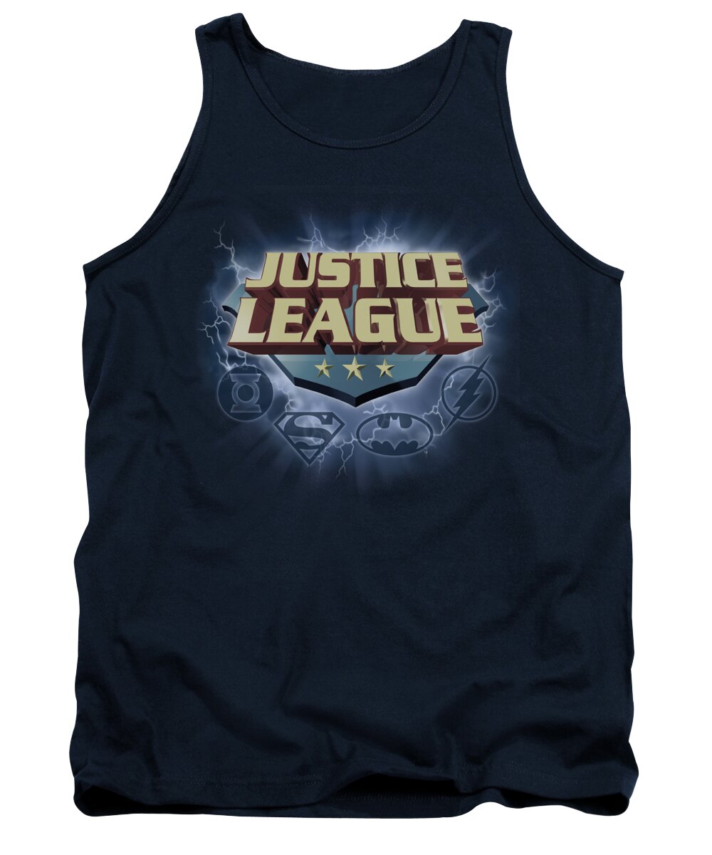 Justice League Of America Tank Top featuring the digital art Jla - Storm Logo by Brand A