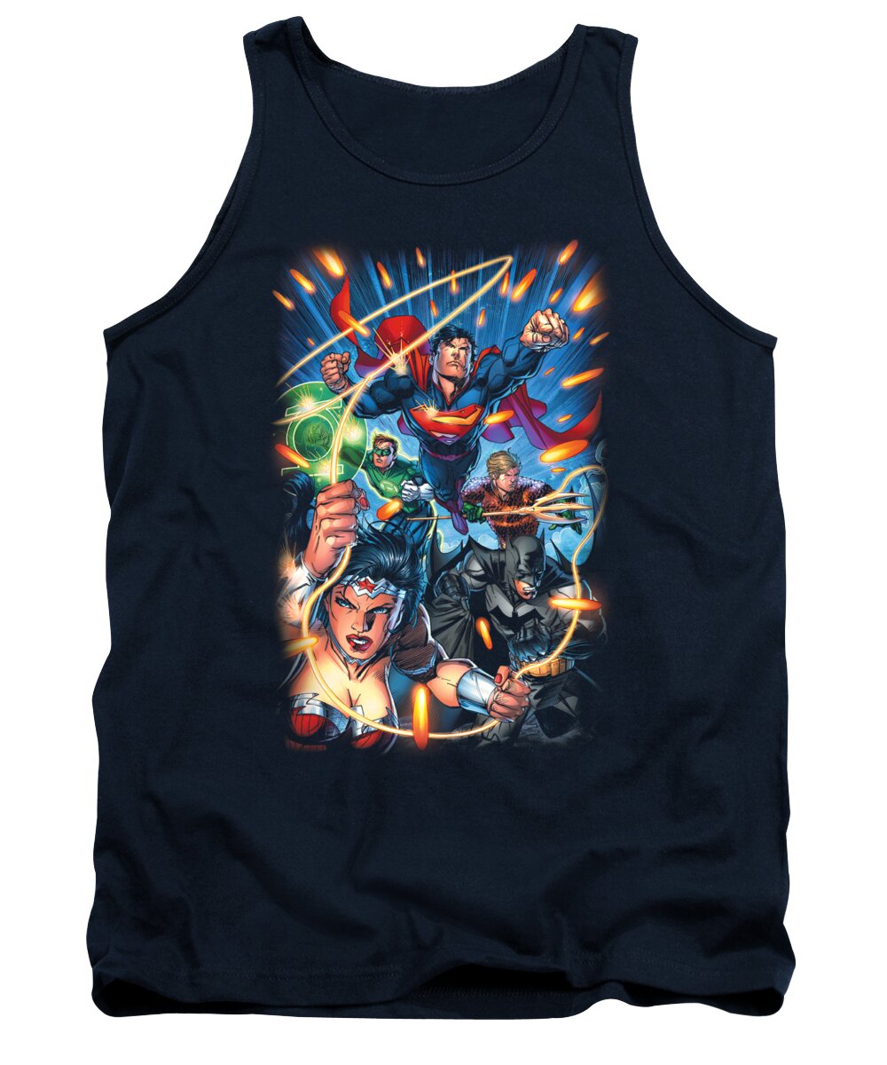  Tank Top featuring the digital art Jla - Under Attack by Brand A