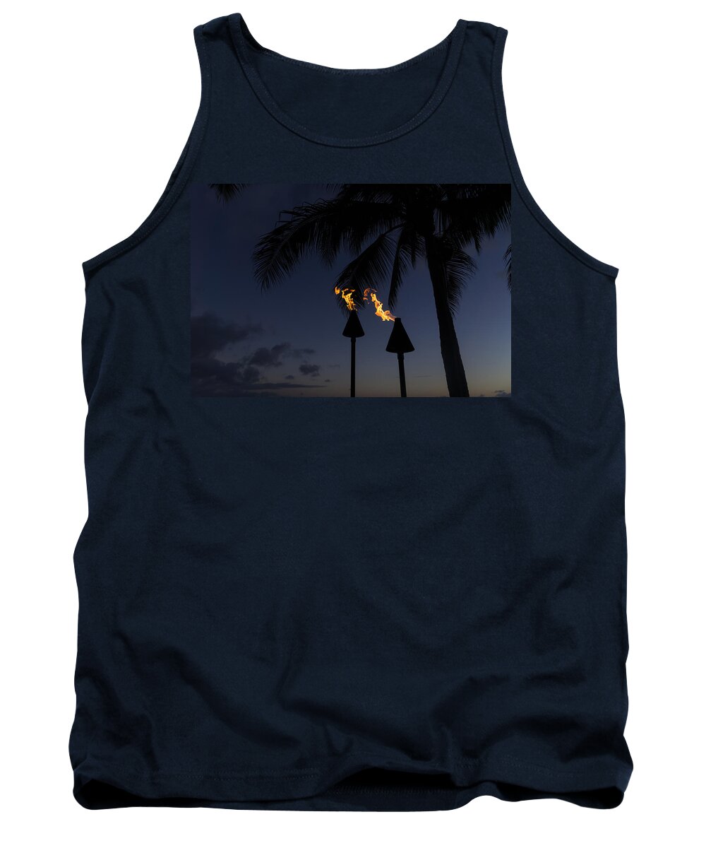 Georgia Mizuleva Tank Top featuring the photograph Just After Sunset the Beach Party is Starting by Georgia Mizuleva