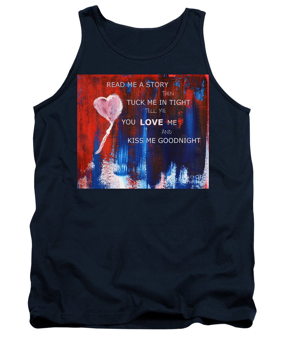 Heart Tank Top featuring the painting Kiss me Goodnight by Andrea Anderegg