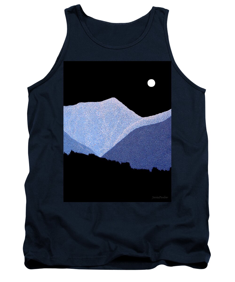 full Moon Tank Top featuring the painting Kootenay Mountains by Janice Dunbar