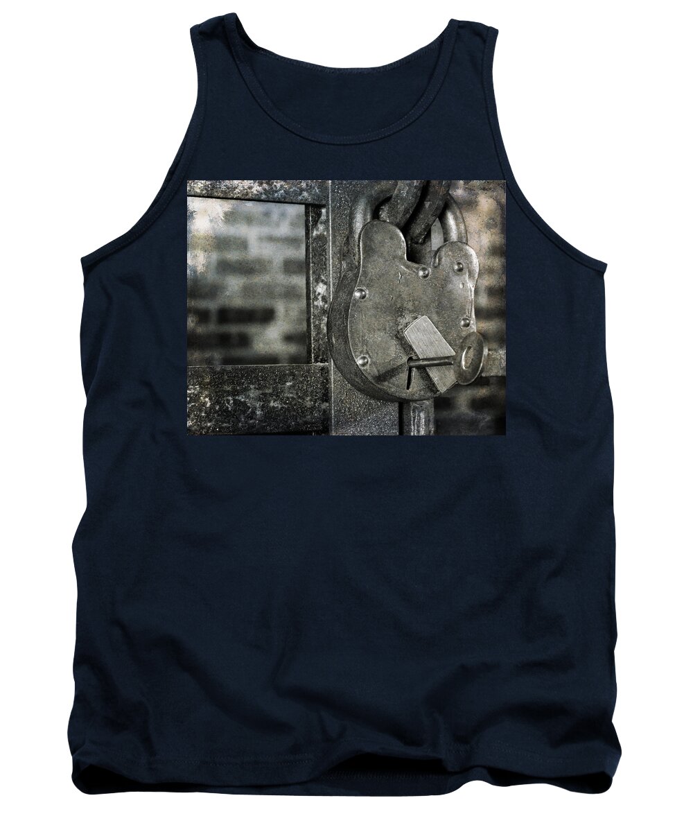 Jail Tank Top featuring the photograph Lock and Key by Jeff Mize