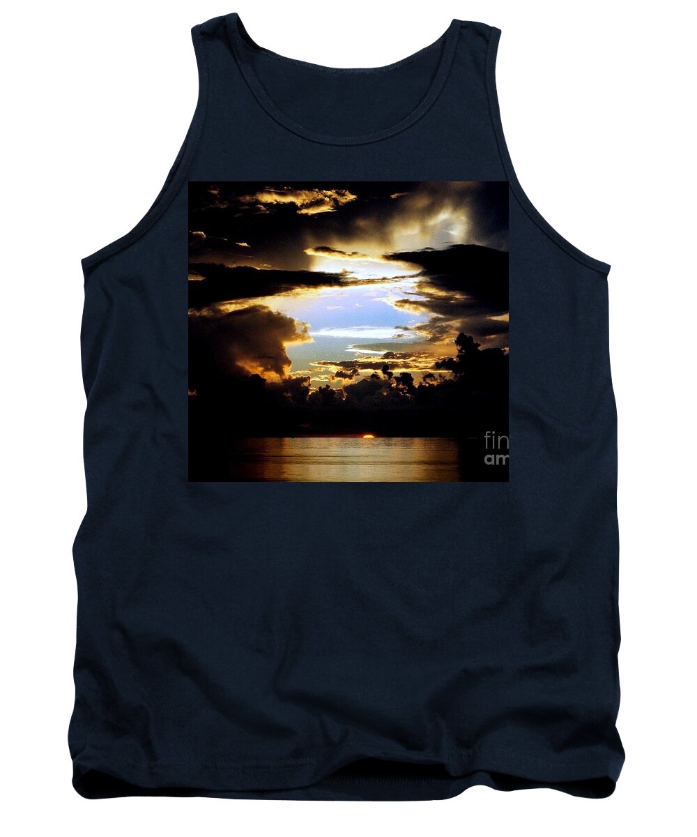 Louisiana Tank Top featuring the photograph Louisiana Sunset Blue In The Gulf Of Mexico by Michael Hoard