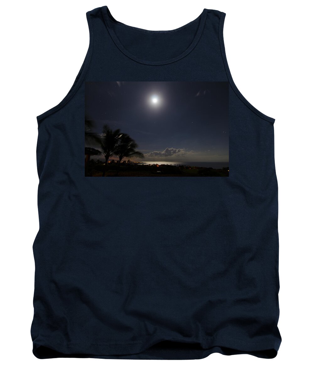 Moon Tank Top featuring the photograph Moonlit Bay by Daniel Murphy