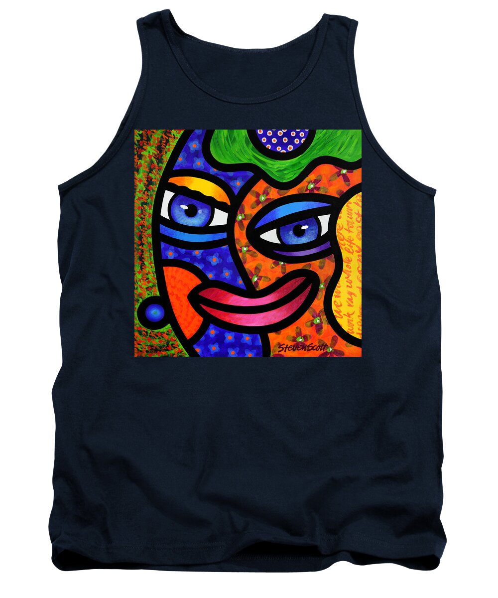Abstract Tank Top featuring the painting Moonrise by Steven Scott