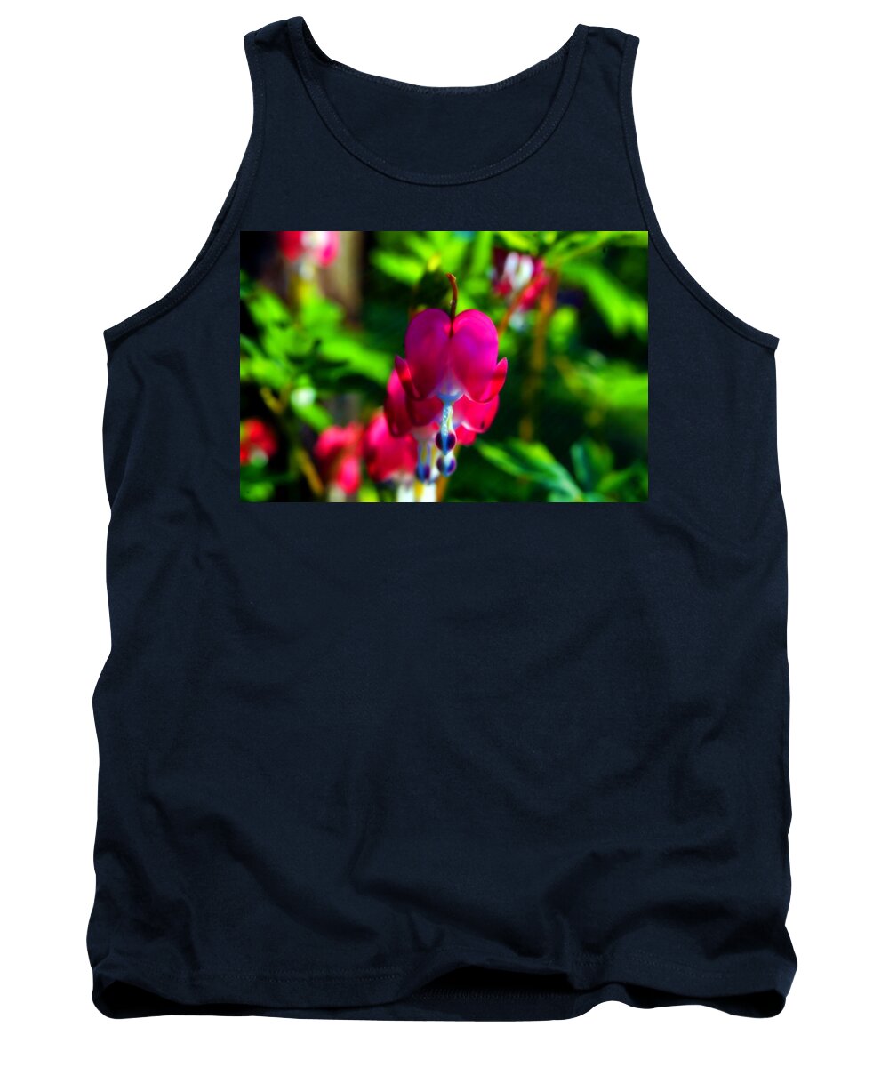 Macro Tank Top featuring the photograph My Bleeding Heart by Peggy Franz