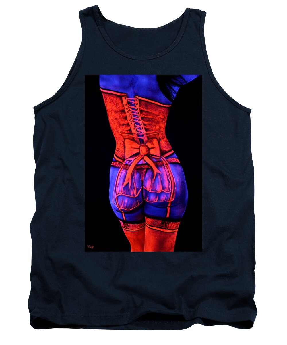 Bodypaint Tank Top featuring the photograph Neon Dream I by Angela Rene Roberts and Cully Firmin