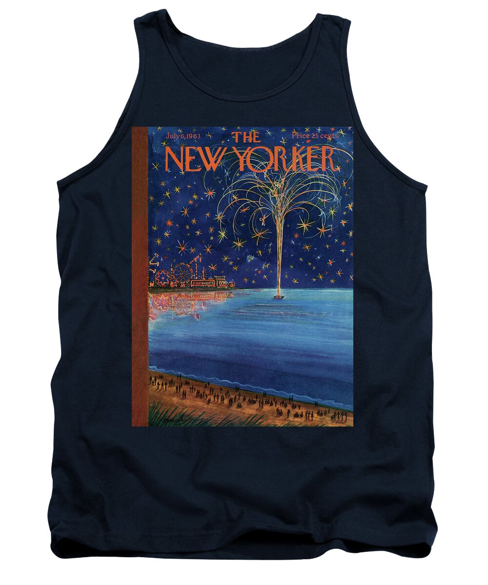 July Fourth Tank Top featuring the painting New Yorker July 6th, 1963 by Anatol Kovarsky