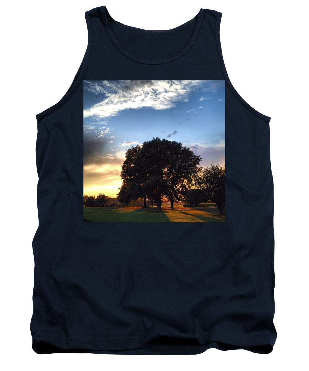 Tree Tank Top featuring the photograph Oak Tree at the Magic Hour by Angela Rath