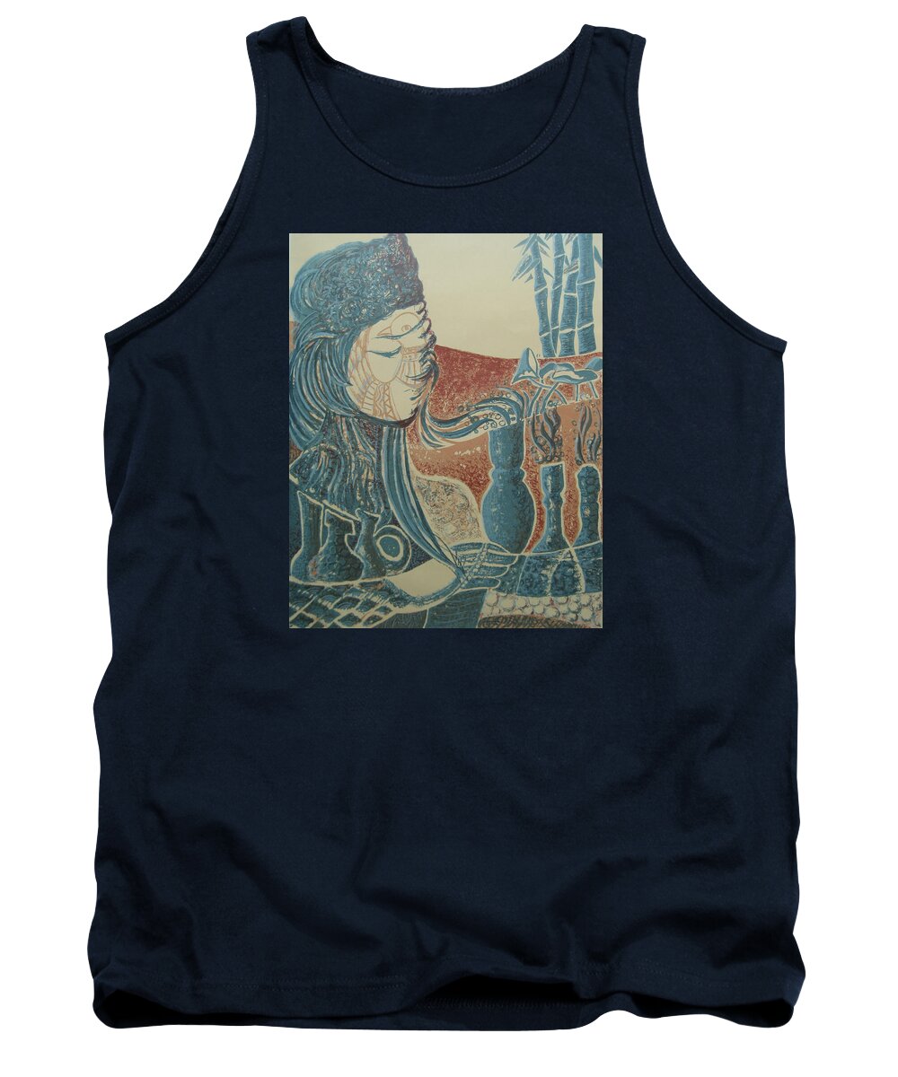 Prints Tank Top featuring the painting Peace Inside Us by Ousama Lazkani