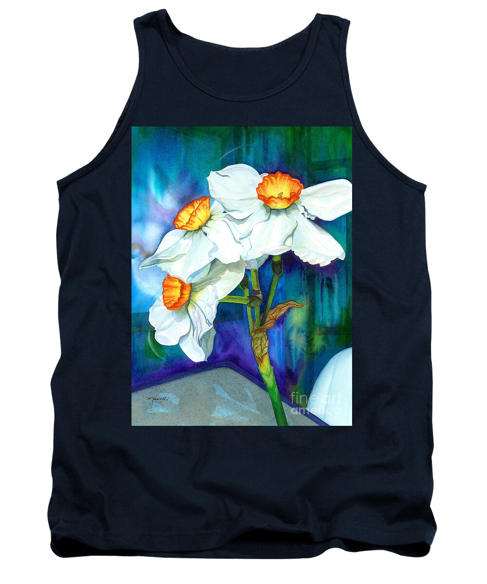 Flowers Tank Top featuring the painting Petal Portrait by Barbara Jewell