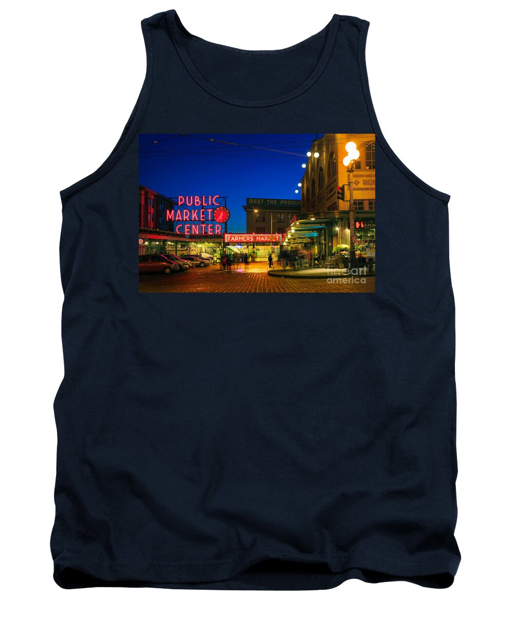 Seattle Tank Top featuring the photograph Pike Place Market by Inge Johnsson