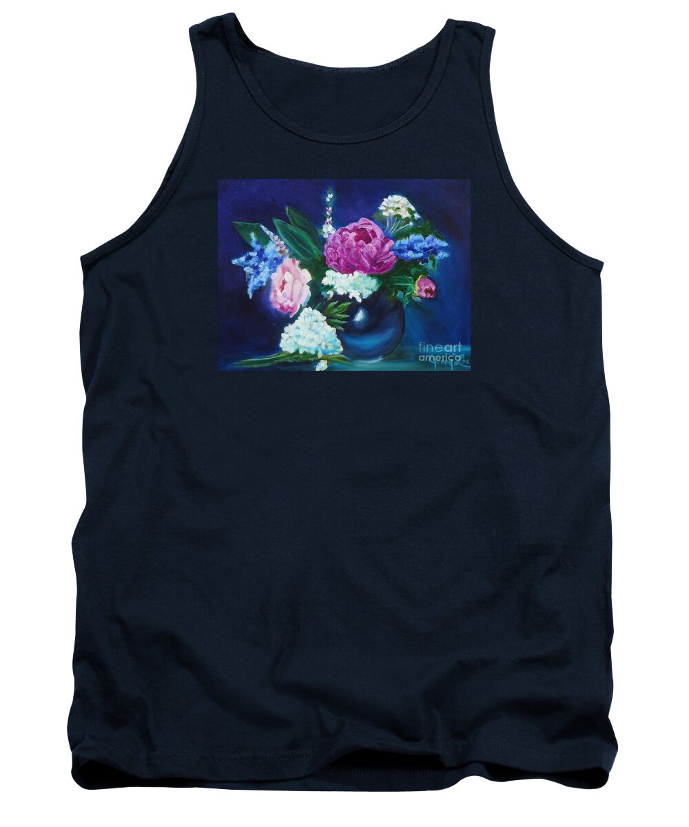 Pink Peony Canvas Print Tank Top featuring the painting Pink Peony by Jenny Lee