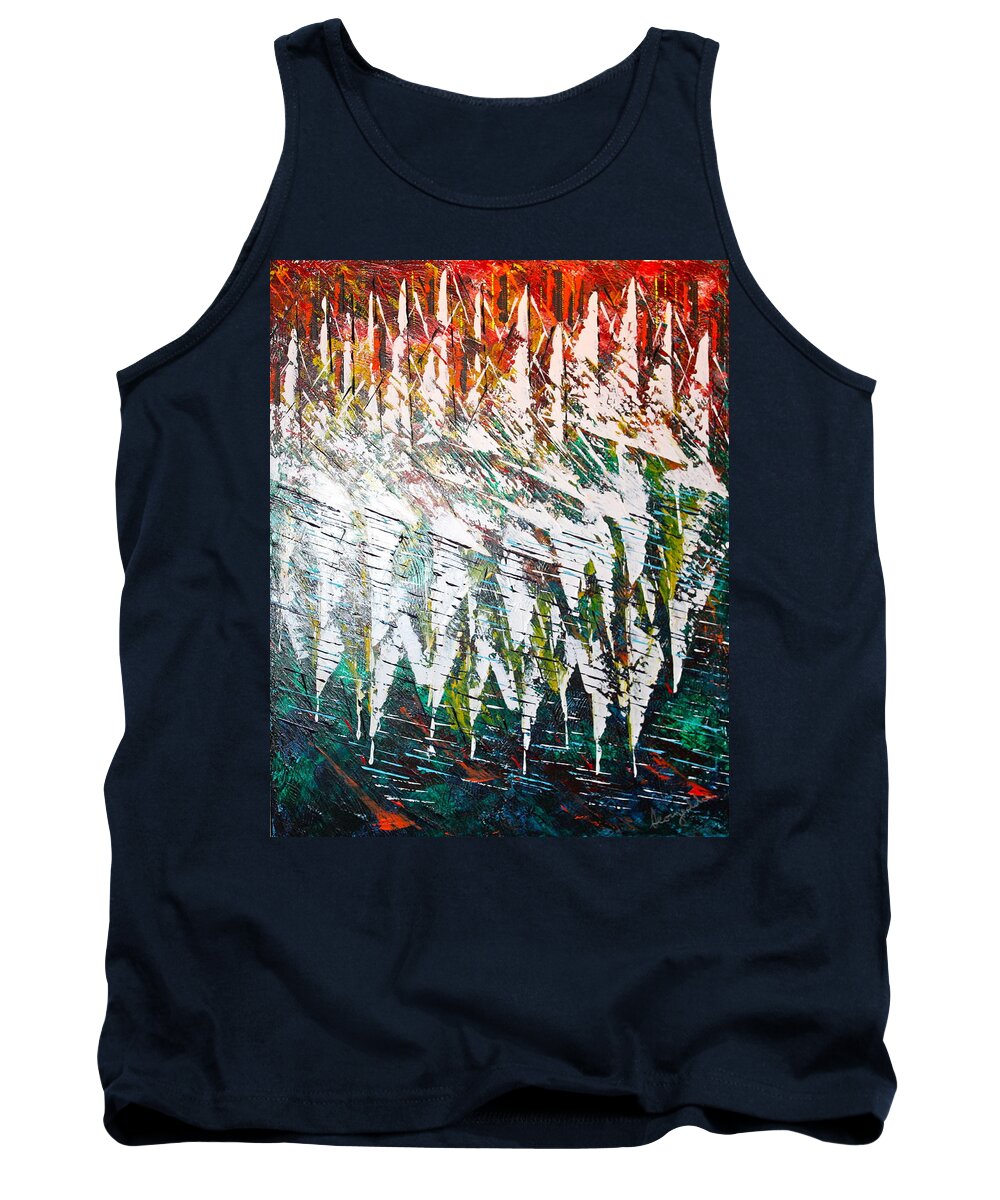 Lake Tank Top featuring the painting Reflecting Sails by George Riney