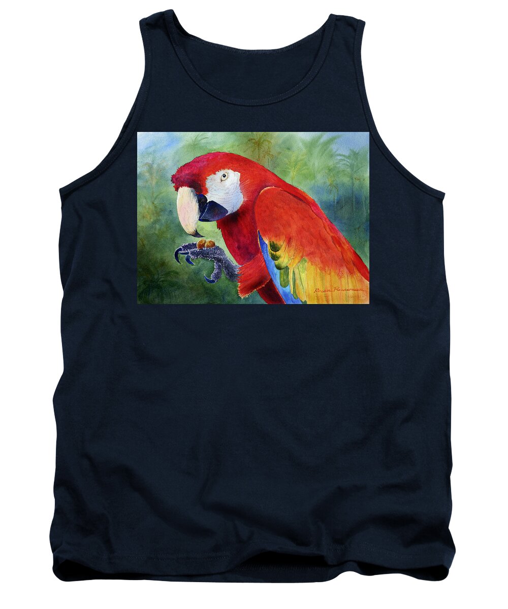 Nature Tank Top featuring the painting Ruby Having Lunch by Roger Rockefeller