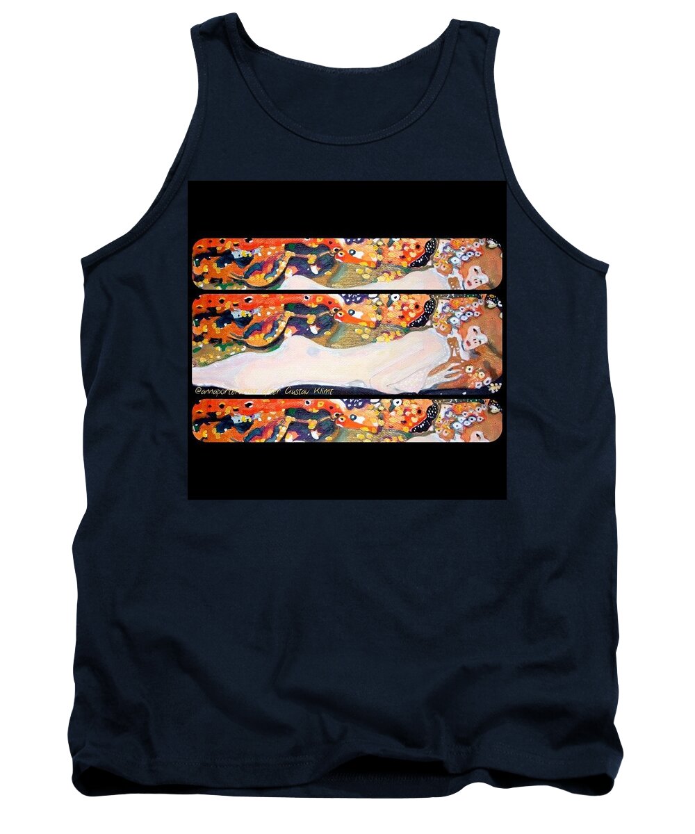 Art Tank Top featuring the photograph Sea Serpent III Tryptic after Gustav Klimt by Anna Porter