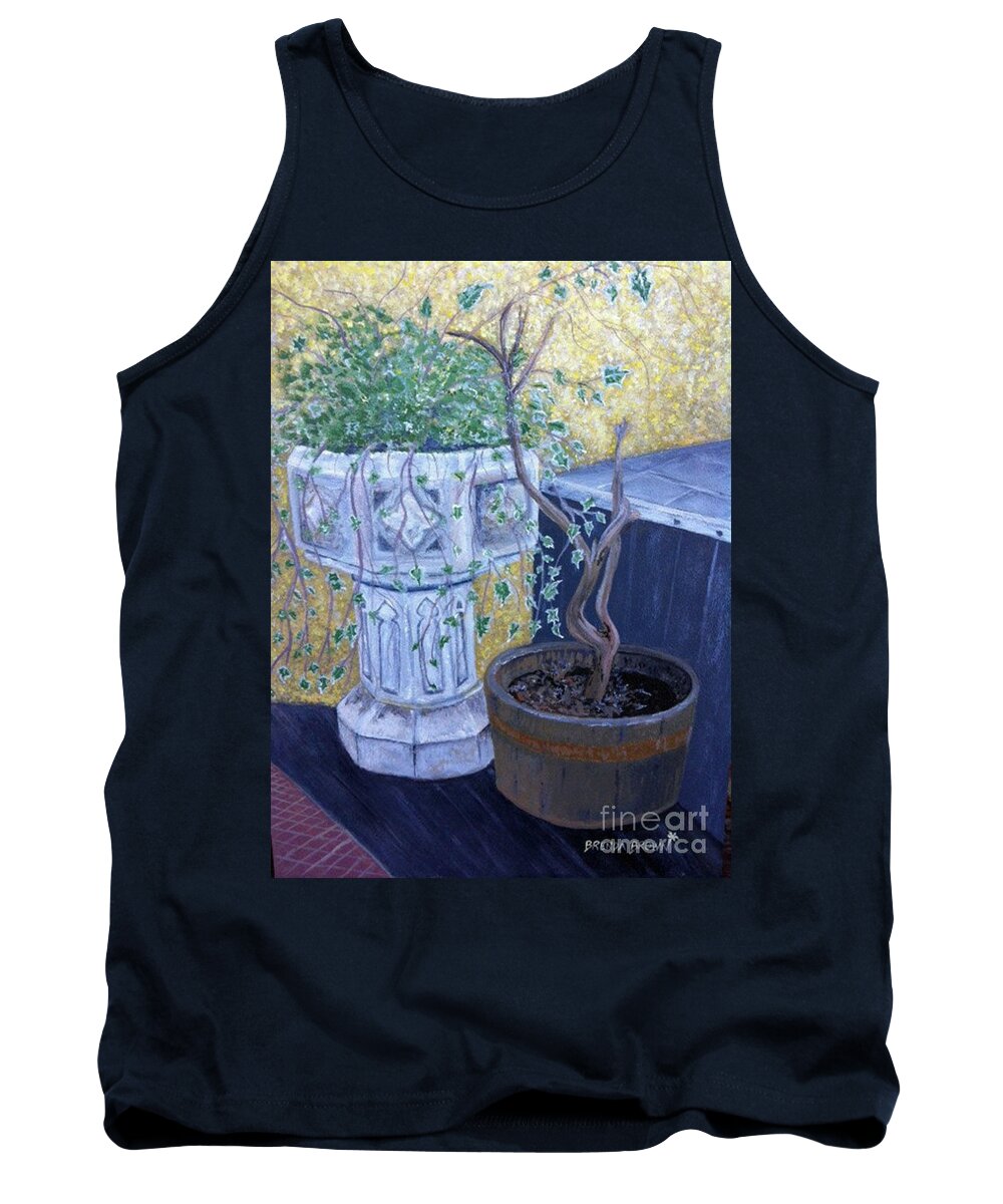 Landscape Tank Top featuring the painting Sean's Planter by Brenda Brown