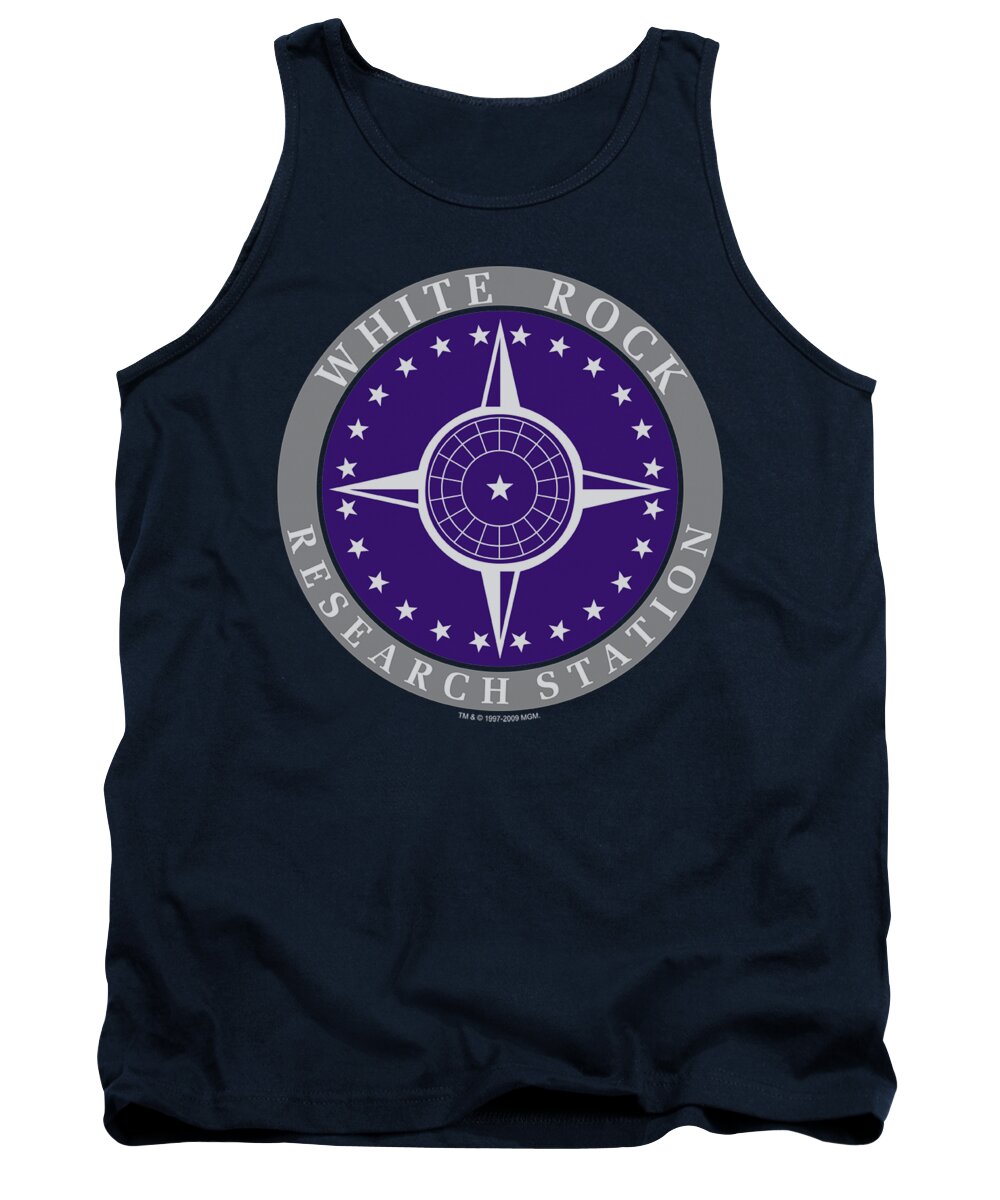  Tank Top featuring the digital art Sg1 - White Rock Logo by Brand A