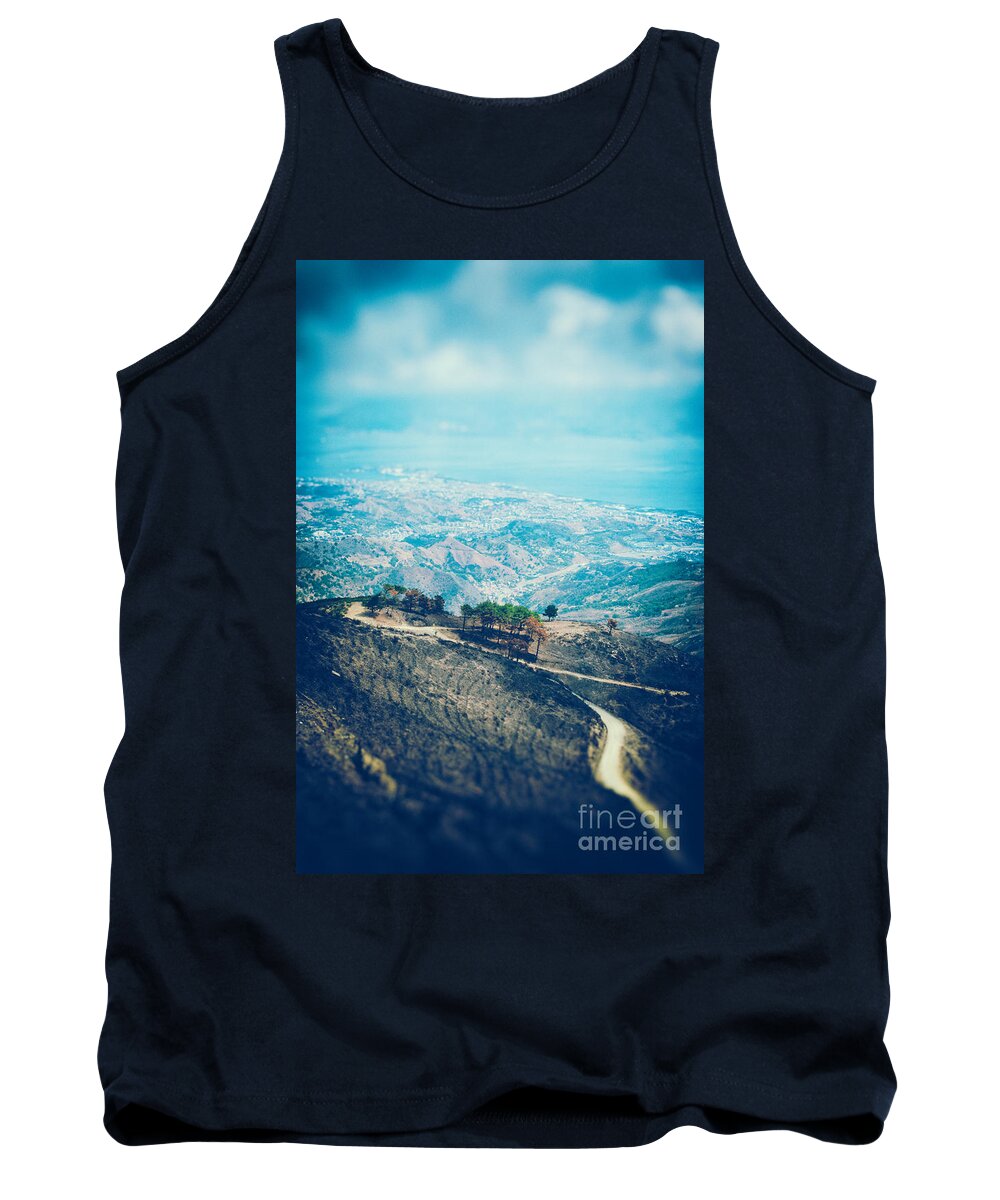 Messina Strait Tank Top featuring the photograph Sicilian land after fire by Silvia Ganora