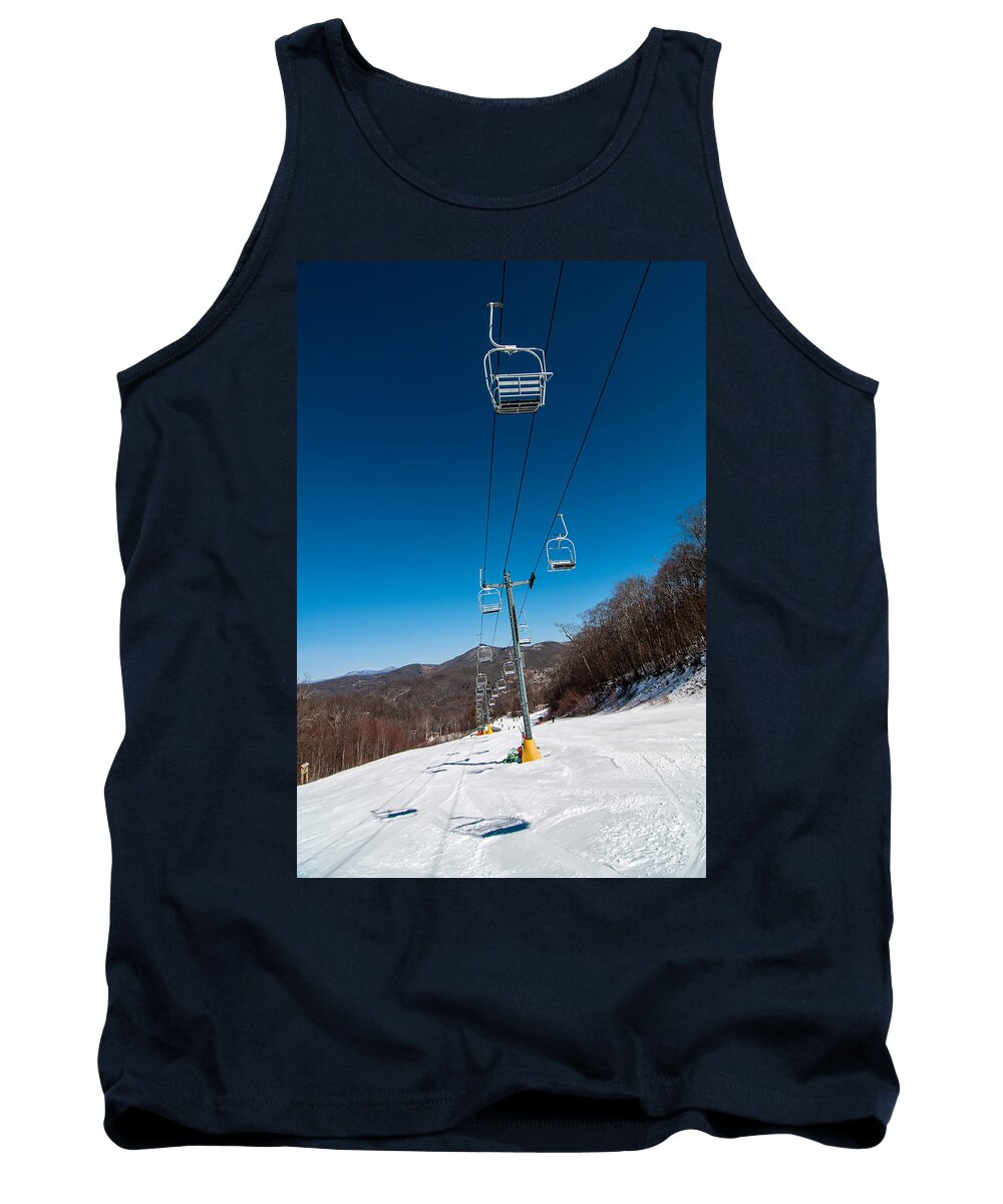 People Tank Top featuring the photograph Ski Lift by Alex Grichenko