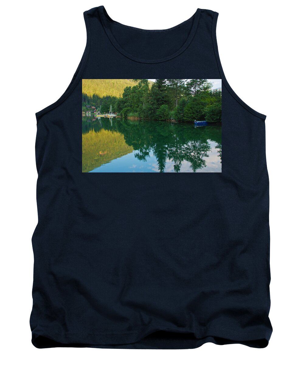 Mountains Tank Top featuring the photograph Sleeping Boats by Marco Busoni