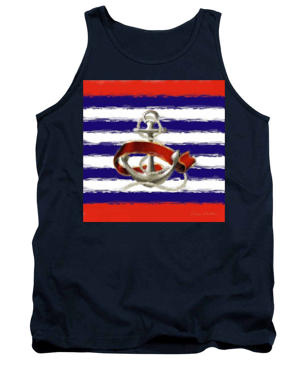 Anchor Tank Top featuring the painting Stay Anchored by Portraits By NC