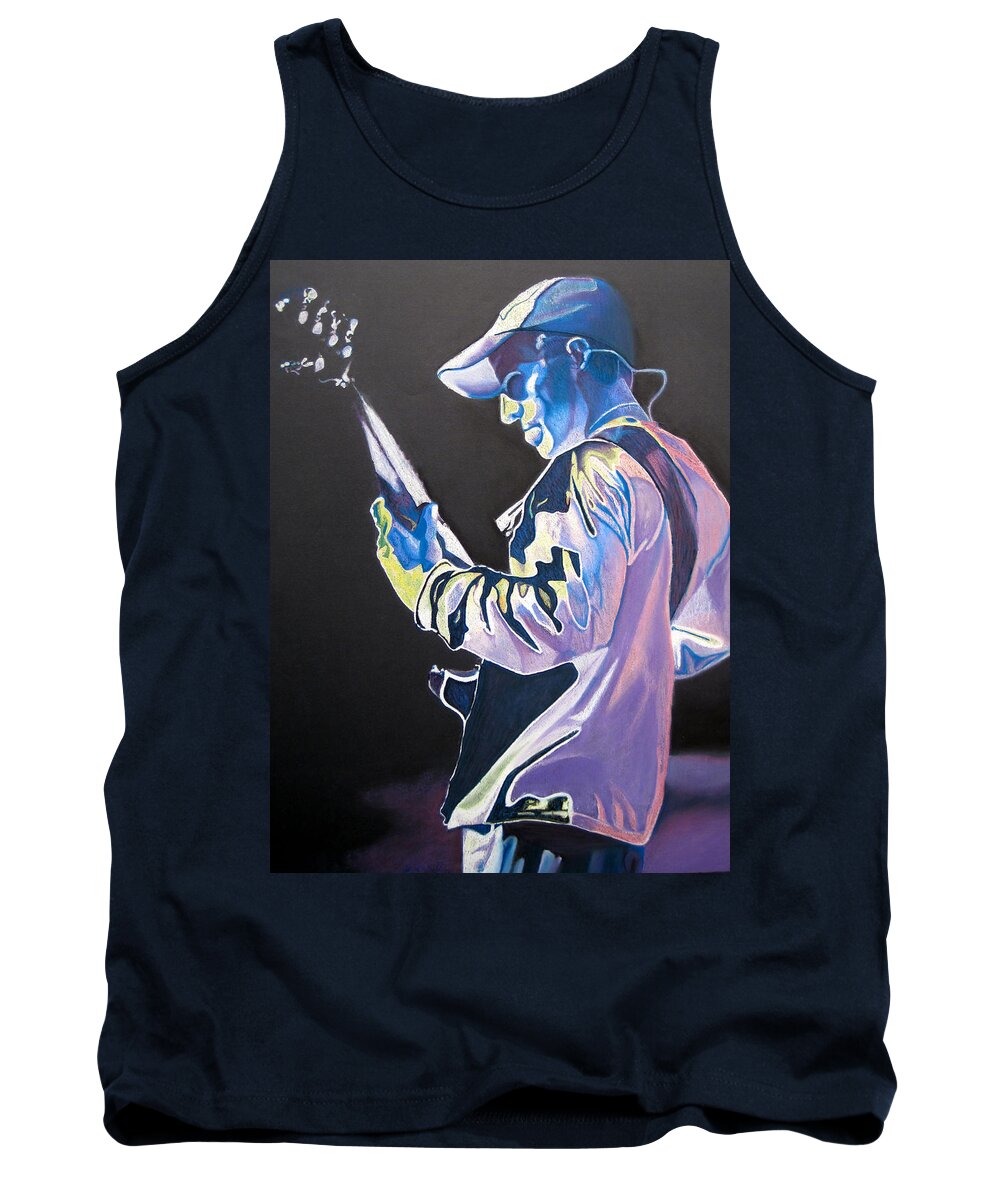 Stefan Lessard Tank Top featuring the drawing Stefan Lessard Colorful Full Band Series by Joshua Morton