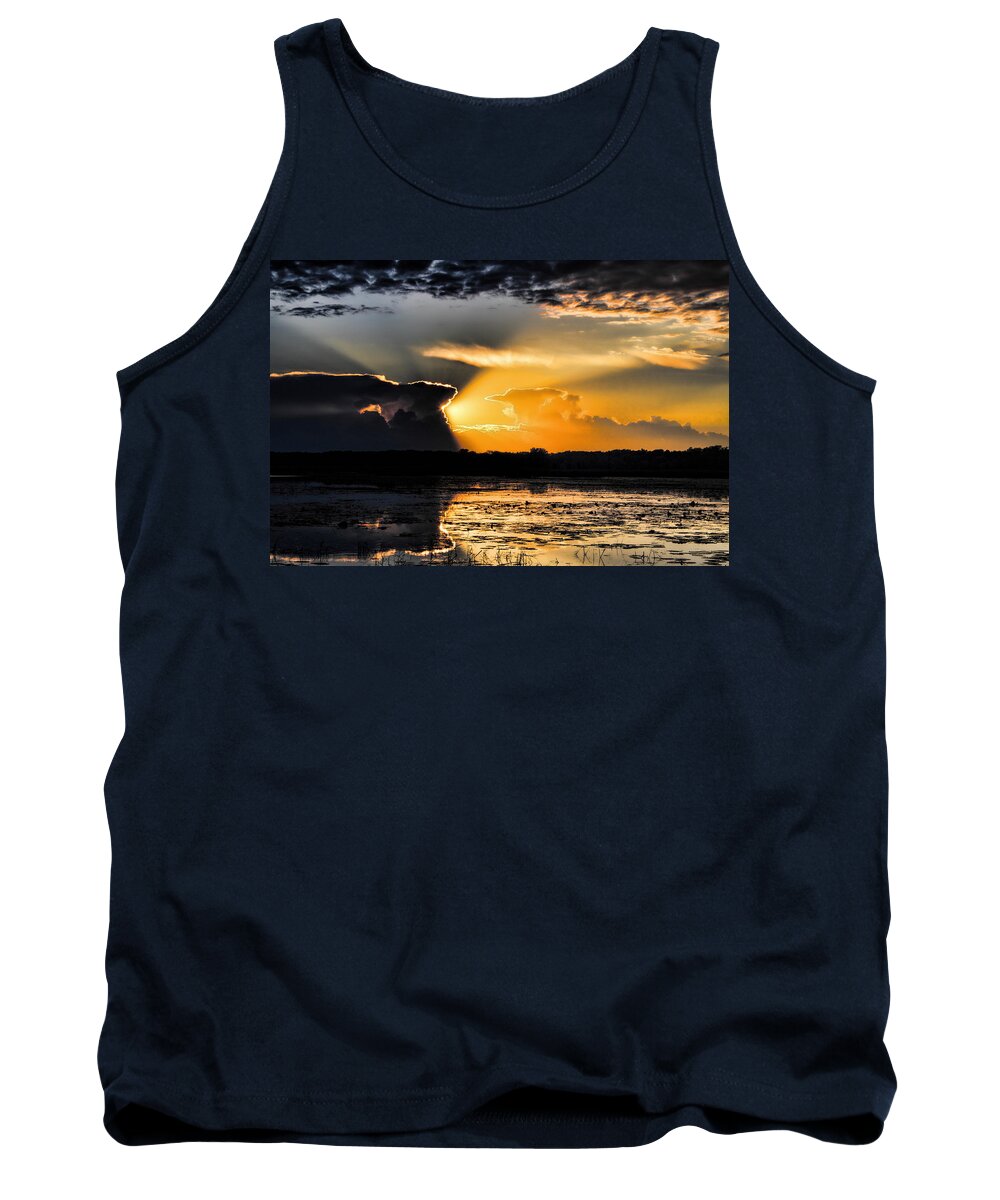 Sunset Tank Top featuring the photograph Sunset Over the Mead Wildlife Area by Dale Kauzlaric