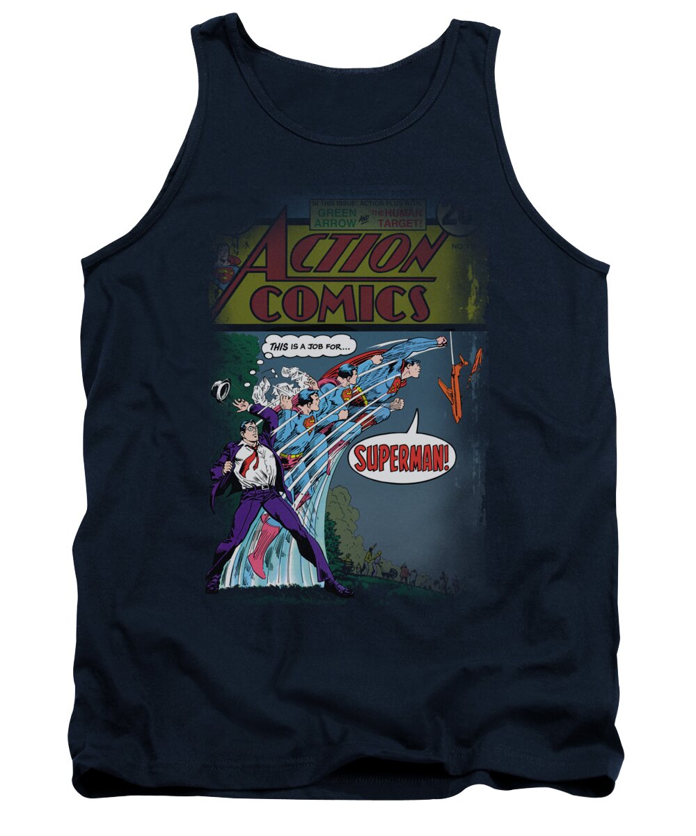 Superman Tank Top featuring the digital art Superman - Quick Change by Brand A