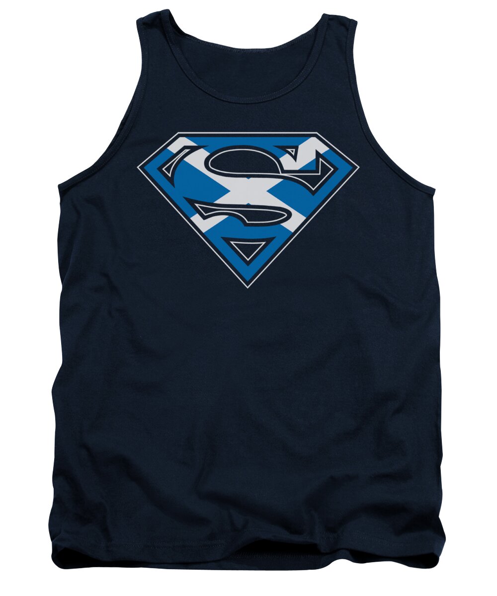 Superman Tank Top featuring the digital art Superman - Scottish Shield by Brand A