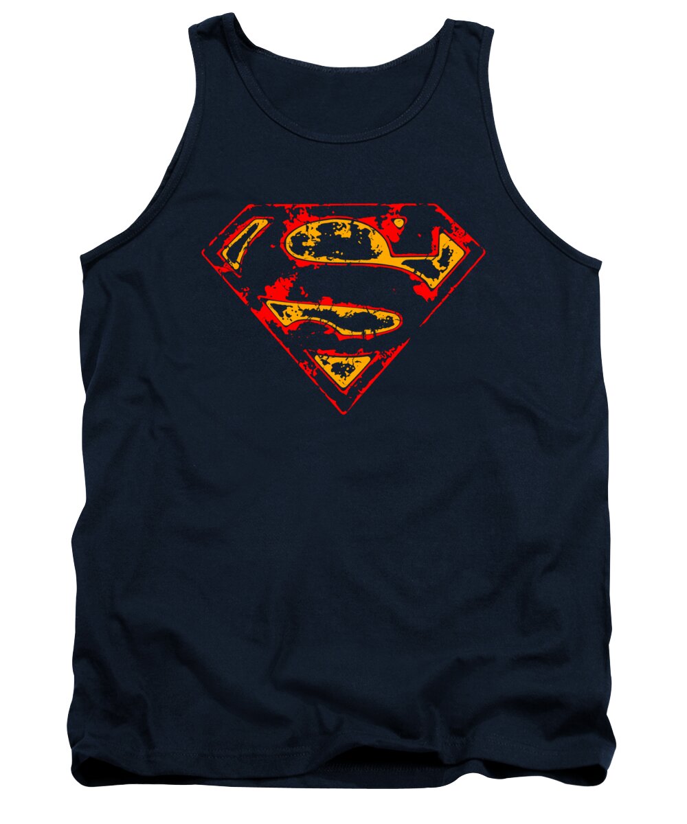  Tank Top featuring the digital art Superman - Super Distressed by Brand A